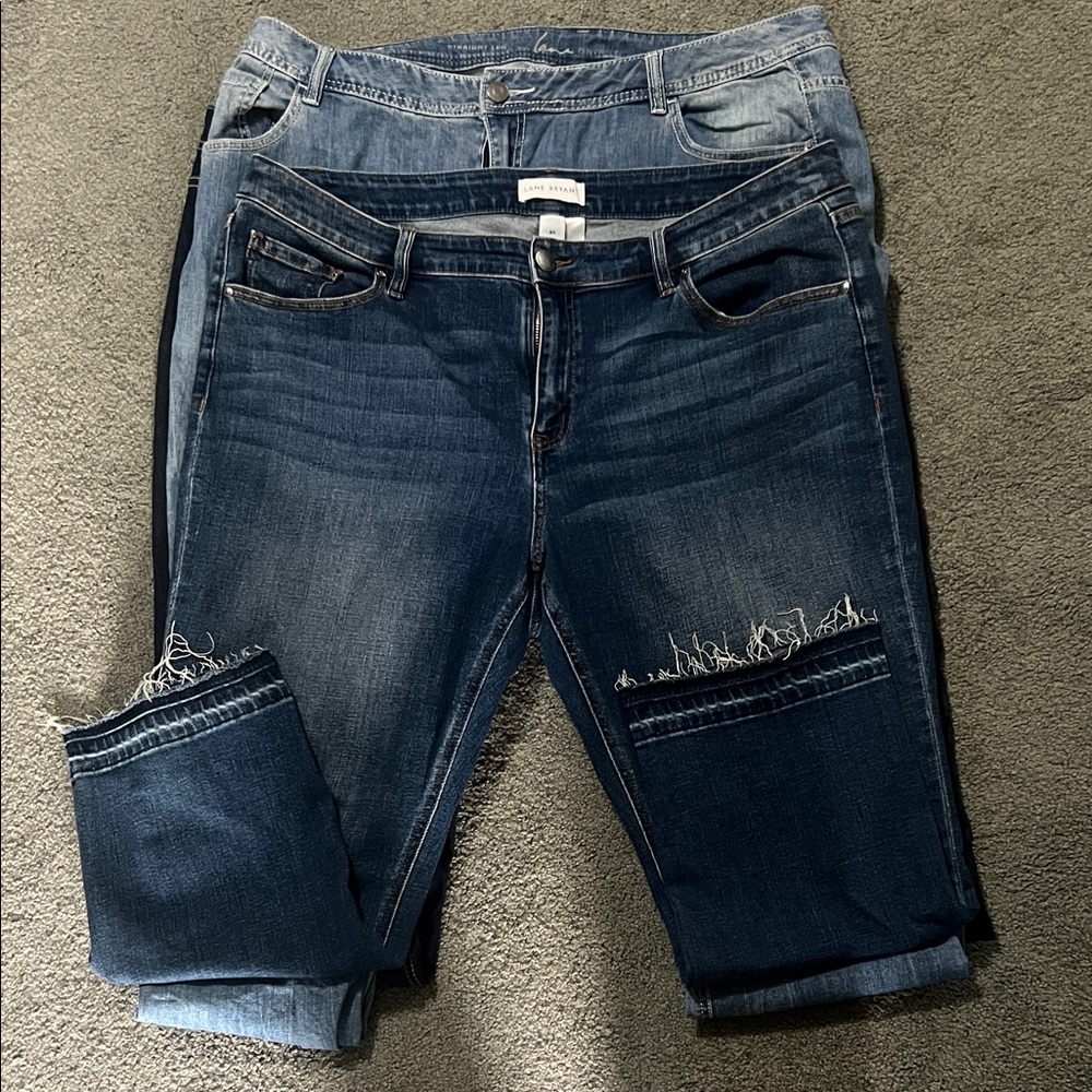 Lane Bryant Women's Dark, Light, and Medium Blue Straight Leg Jeans - Picture 4 of 4
